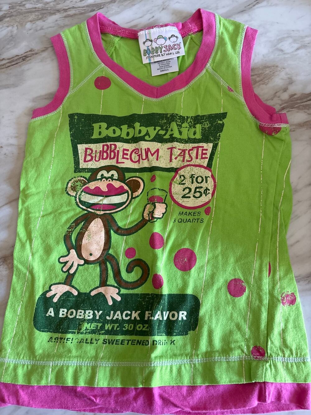 Bobby Jack Girls Tank Top Size Small Bobby Aid Bubblegum Taste Y2K